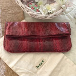 BEIRN SNAKESKIN CLUTCH